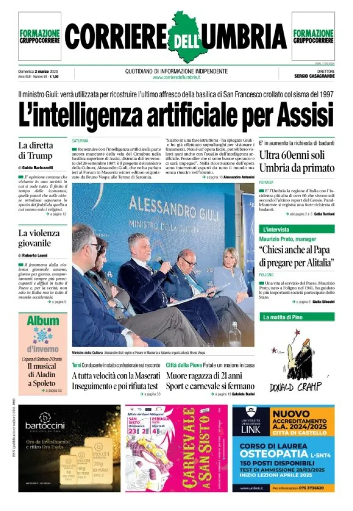 Prima-pagina-corriere umbria-del-2025-03-02